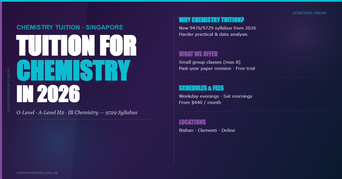 Tuition for Chemistry in 2026: Find the Right Programme 1 Tuition for Chemistry in Singapore 2026